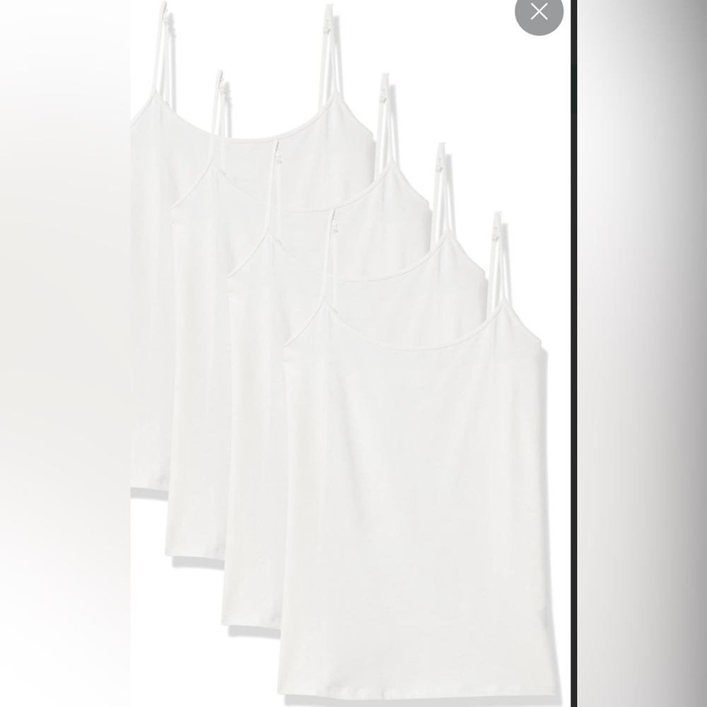Amazon Essentials Women's Classic White Camisole Set 4 pack